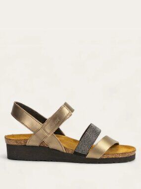 Naot Krista Sandals, EU 40, Pewter/Metal/Black, NWT